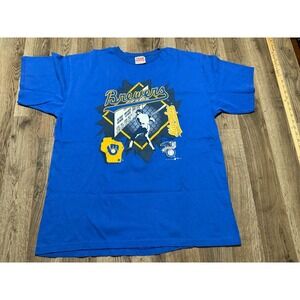 Vintage Team Rated Shirt, Men's Size XL, Blue, WI Brewers Baseball Single Stitch